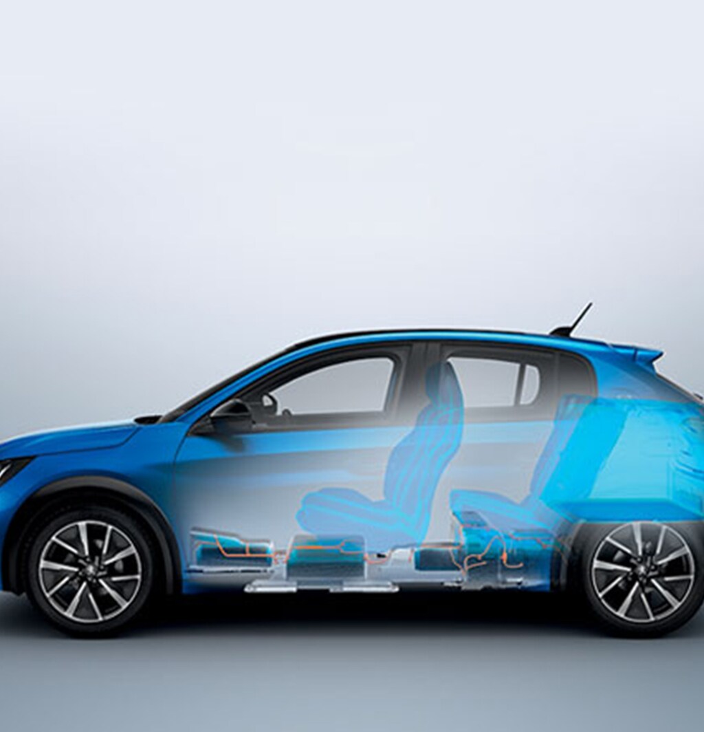 PEUGEOT e-208 vue plateforme
